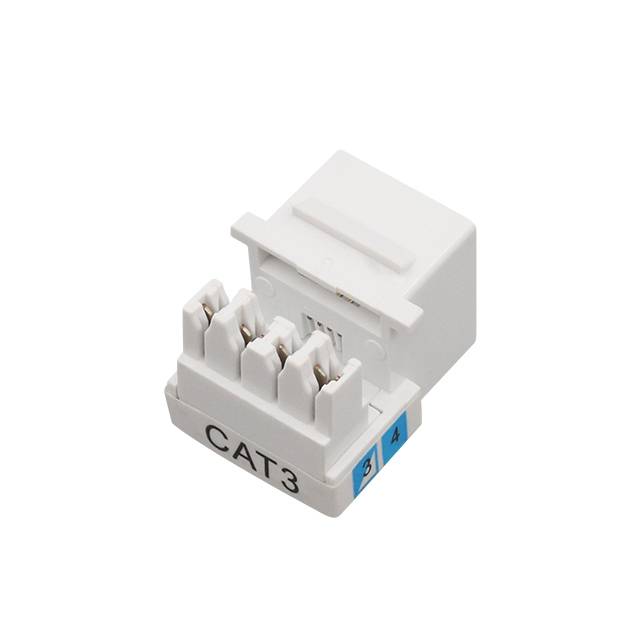 CAT3 RJ11 6P4C 90度UTPパンチダウンキーストーンジャック